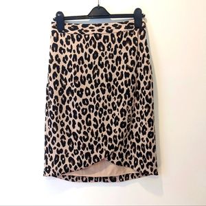 Ann Taylor Wrap Style Pencil Skirt Leopard Print Skirt